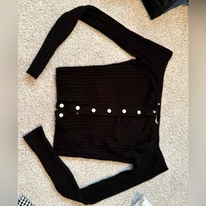 Urban Outfitters Off the Shoulder Knit Button Up